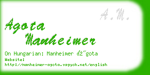 agota manheimer business card
